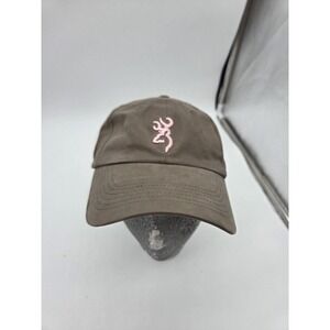 Browning Hat Cap Strap Back Brown Pink Embroidered Logo For Her Womens One Size